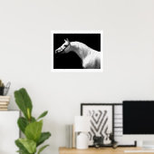 Poster Cheval Noir & Blanc (Bureau à domicile)