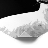 Poster Cheval noir et blanc (Coin)