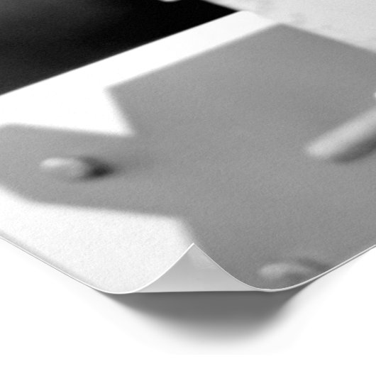 Poster Cheval noir et blanc (Coin)