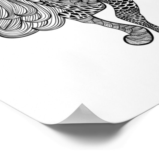 Poster Cheval noir inspiré 2 (Coin)