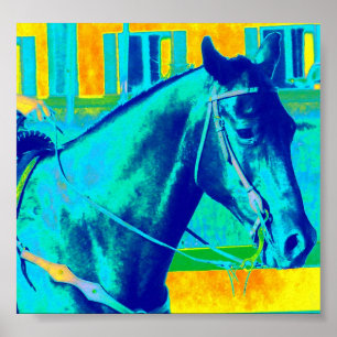 Poster Cheval occidental coloré