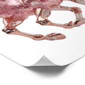 Poster Cheval Pailleté Rose Or Argenté Neuf (Coin)