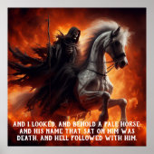 Poster Cheval pâle et cavalier (Devant)