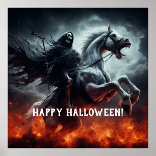Poster Cheval pâle et la mort Halloween