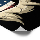 Poster Cheval Patriotique Drapeau Américain Équitation Po (Coin)