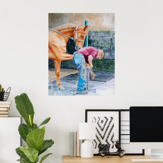 Poster Cheval pédicure (Bureau à domicile)