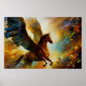 Poster Cheval Pegasus volant de belles couleurs (Devant)