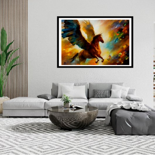 Poster Cheval Pegasus volant de belles couleurs