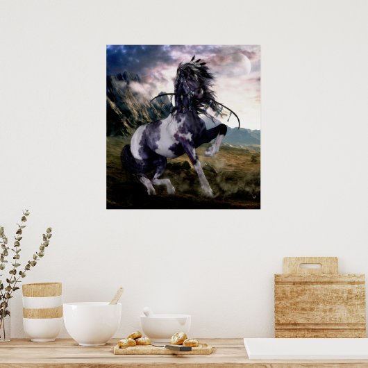 Poster Cheval peint en bleu Apache (Cuisine)