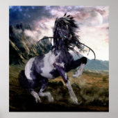 Poster Cheval peint en bleu Apache (Devant)