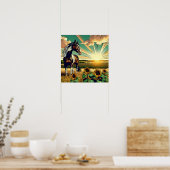 Poster Cheval Pinto dans un champ de tournesol (Cuisine)