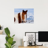 Poster Cheval Pinto mont Moran en hiver (Bureau à domicile)
