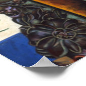 Poster Cheval Pipe Fleur rouge par Joan Miro (Coin)