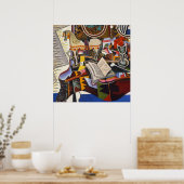 Poster Cheval Pipe Fleur rouge par Joan Miro (Cuisine)