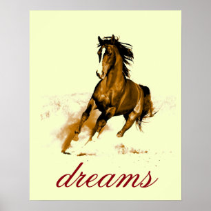 Poster Cheval Rêves Motivationnel Art