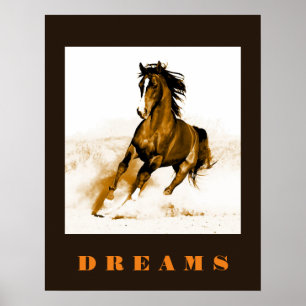 Poster Cheval Rêves Motivationnel Art