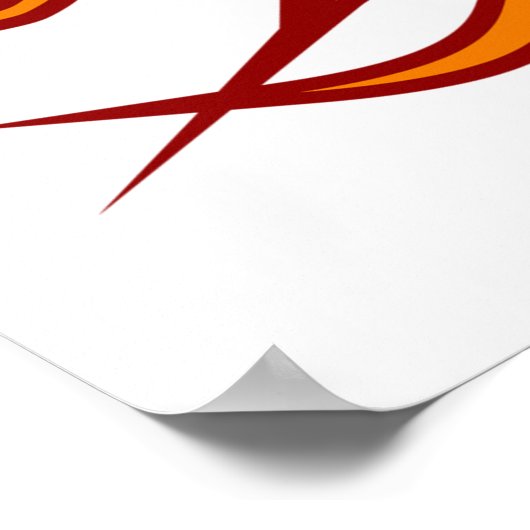 Poster Cheval rouge fière avec flammes (Coin)