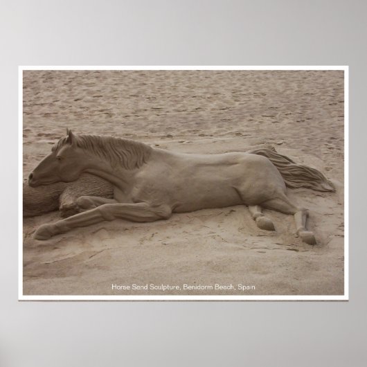 Poster Cheval Sable Sculpture Imprimer (Devant)