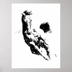 Poster Cheval Sauvage en Course - Liberté