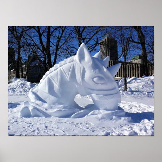 Poster Cheval Snow Sculpture, Québec, Canada (Devant)