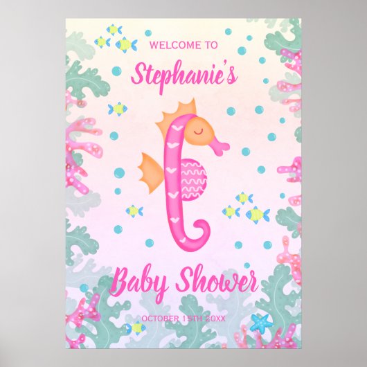 Poster Cheval Sous Le Baby shower De Mer (Devant)