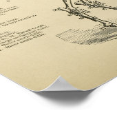 Poster Cheval Squelette Anatomie Vintage Vétérinaire Impr (Coin)