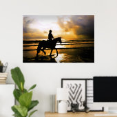POSTER CHEVAL SUR LA PLAGE (Bureau à domicile)