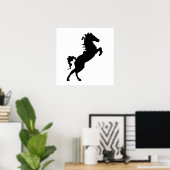 Poster Cheval Sur Les Jambes Arrière Silhouette (Bureau à domicile)