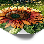 Poster Cheval tacheté, grange rustique, soleil levant sur (Coin)