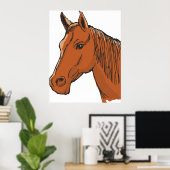 Poster Cheval Tête Brown Animal de ferme (Bureau à domicile)