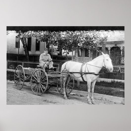 Poster Cheval tirant Livraison Wagon photo (Devant)