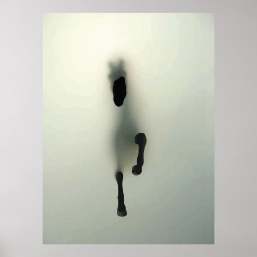Poster Cheval traversant le brouillard (Devant)