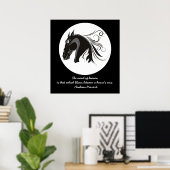 Poster Cheval tribal noir et blanc tête personnalisée (Bureau à domicile)