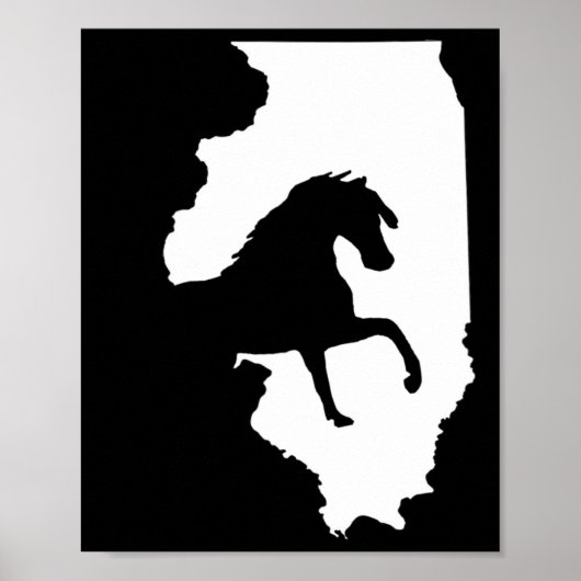 Poster Cheval vintage de l'Illinois (Devant)