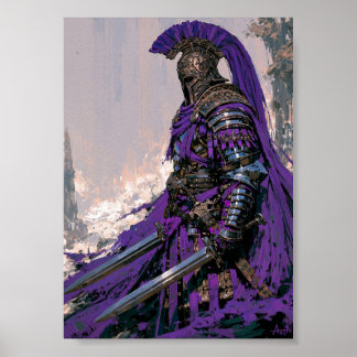 Poster Chevalier à plumage pourpre