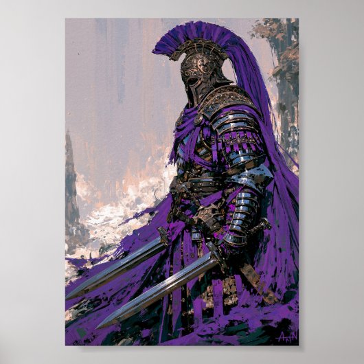 Poster Chevalier à plumage pourpre (Devant)