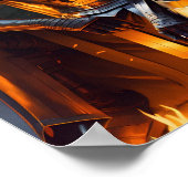 Poster Chevalier assis près d'un feu de camp (Coin)