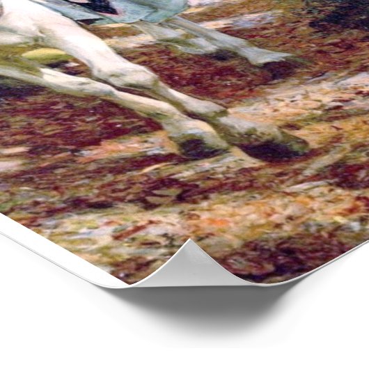 Poster chevalier blanc dame forêt (Coin)