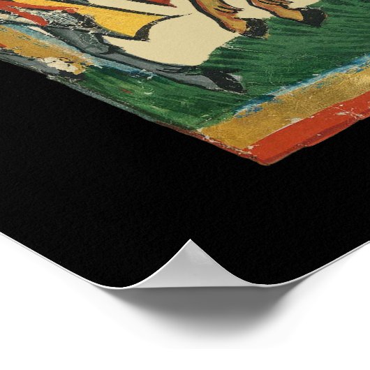 Poster Chevalier Chargement, Manesse de Codex du XIVe siè (Coin)