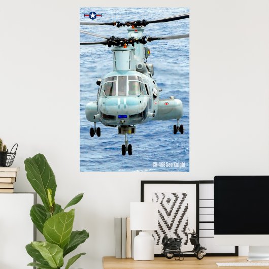 POSTER CHEVALIER DE MER CH-46E (Bureau à domicile)
