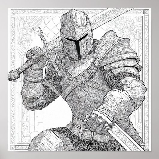 Poster Chevalier détaillé en armure complète - Page de co (Devant)
