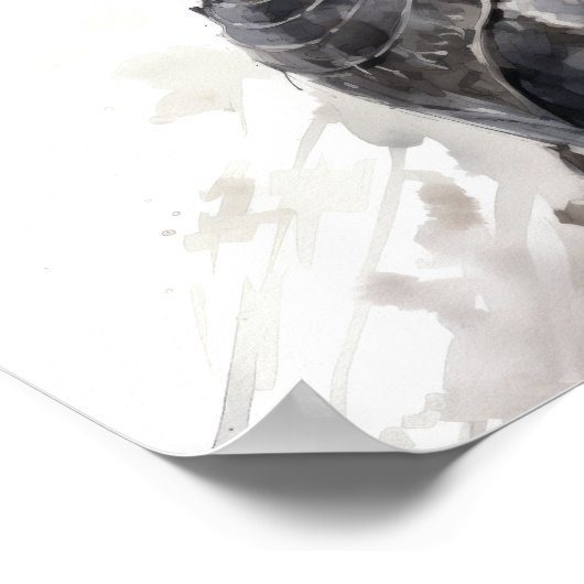 Poster Chevalier enchanteur en noir et blanc - Vue latéra (Coin)