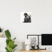 Poster Chevalier enchanteur en noir et blanc - Vue latéra (Bureau à domicile)