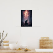 Poster Chevalier Épique dans une Forêt de Dark Fantasy (Cuisine)