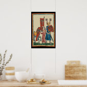 Poster Chevalier et écureuil, Art médiéval du XIVe siècle (Cuisine)