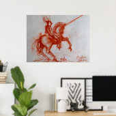 POSTER CHEVALIER FLORENTIN À CHEVAL (Bureau à domicile)