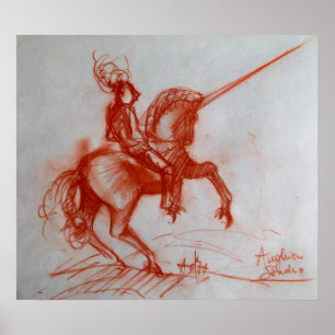 POSTER CHEVALIER FLORENTINE SUR HORSEBACK