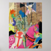 Poster chevalier médiéval à cheval (Devant)