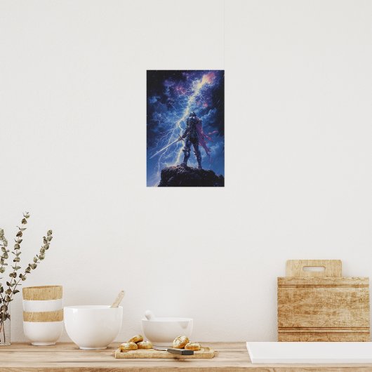 Poster Chevalier solitaire en tempête (Cuisine)