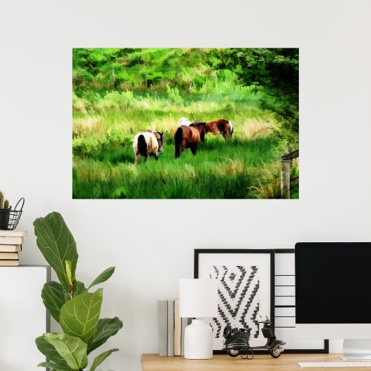 POSTER CHEVAUX (Bureau à domicile)